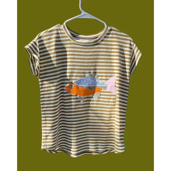 XS Upcycled Madewell Fish Striped Shirt - Picture 1 of 5